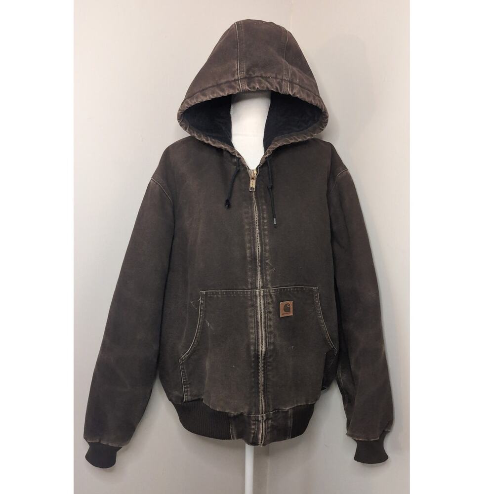 Carhartt J130 DKB Dark Brown Faded Active Jacket Men’s Large